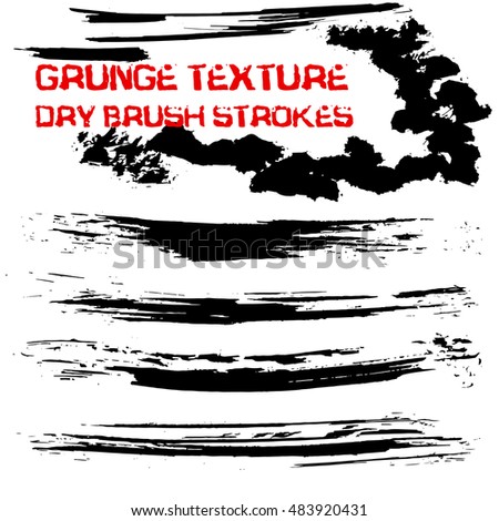 Black ink vector brush strokes. Vector illustration. Grunge texture