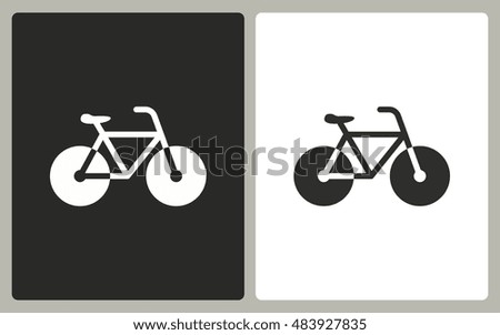 Bicycle - black and white icons. Vector illustration.