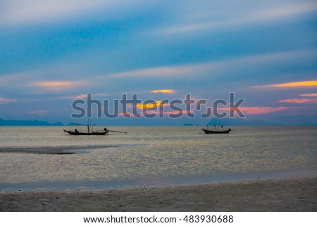 view of the sea before sunset at Koh Samui, Thailand.