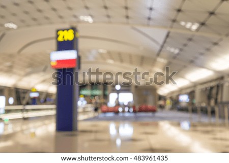 Abstract blur gate in airport terminal for background usage