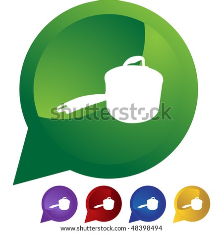 Saucepan web button isolated on a background