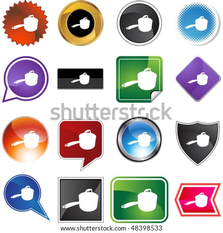 Saucepan web button isolated on a background