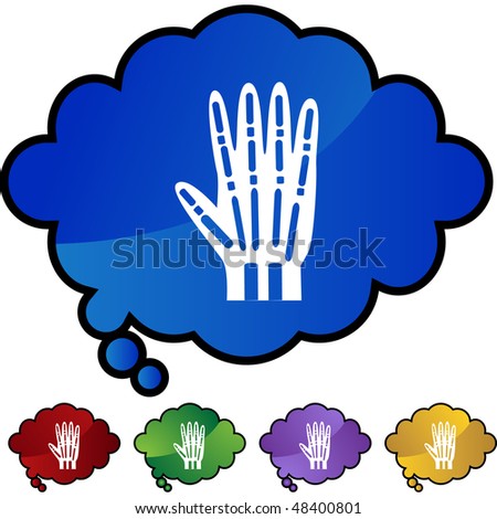 X-ray hand web button isolated on a background