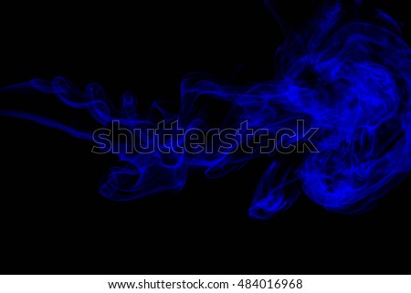 Abstract blue smoke on white background