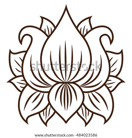 Lotus flower plant icon. Garden floral and decoration theme. Isolated design. Vector illustration