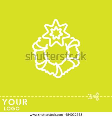 Web line icon. Christmas wreath