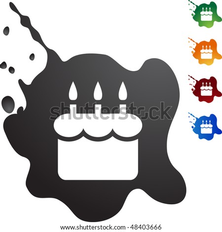 Birthday cake web button isolated on a background