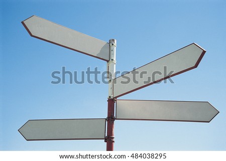 Blank sign post