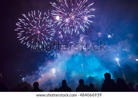 People watching the fireworks Royalty-Free Stock Photo #484066939