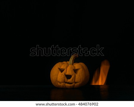 pumpkin on fire background, isolate black background,