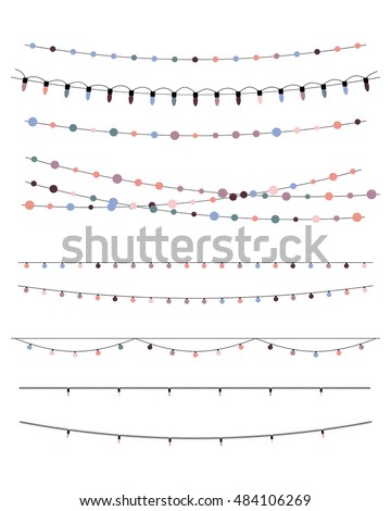 christmas lights isolated on white
