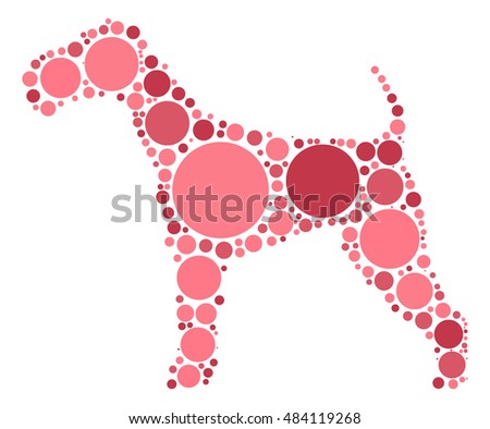 dog shape vector design by color point