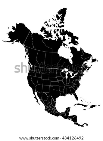 Map of North America Royalty-Free Stock Photo #484126492