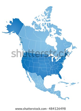 Map of North America Royalty-Free Stock Photo #484126498