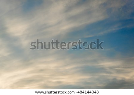 Blue sky with white cloud, background.