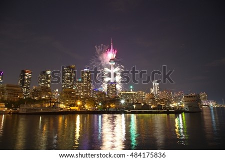 Fireworks in Toronto, Ontario, Canada