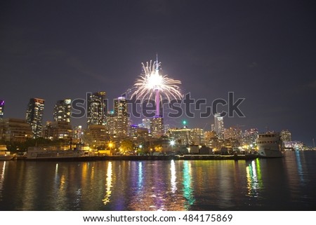 Fireworks in Toronto, Ontario, Canada