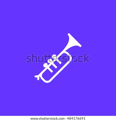Trumpet icon vector, clip art. Also useful as logo, silhouette and illustration.