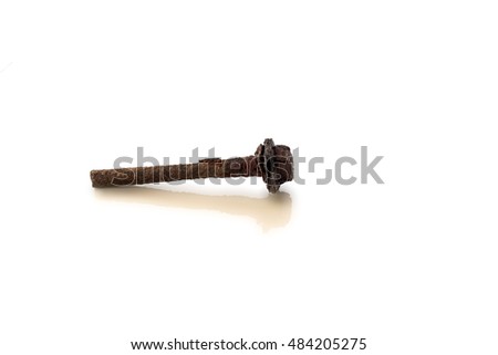 rusty bolt isolate on white.