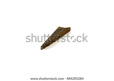 rusty steel,metal, isolated on white.