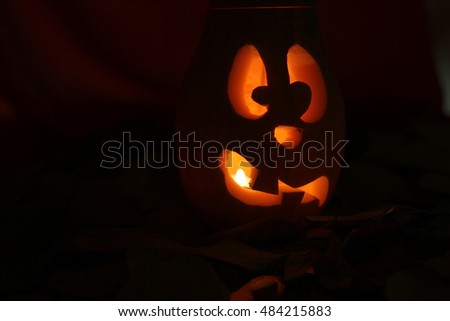 Picture halloween pumpkin lamp