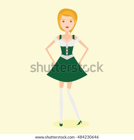 Isolated woman with traditional clothes, Oktoberfest vector illustration