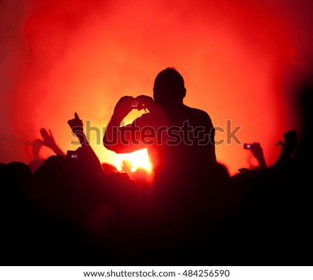 Fans taking pictures at live concert 