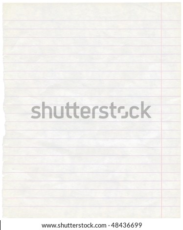 Single sheet of old grungy lined note paper background texture Royalty-Free Stock Photo #48436699