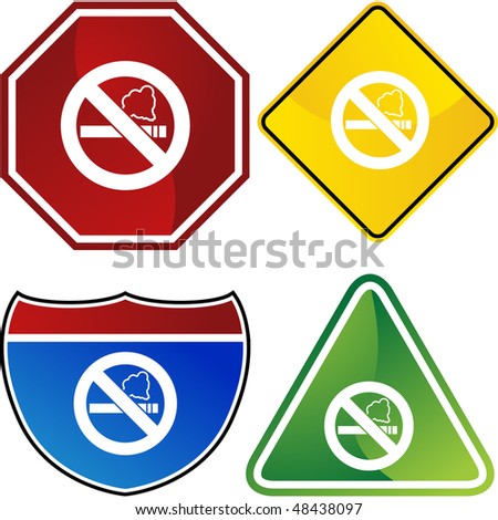 No Smoking button isolated on a background.