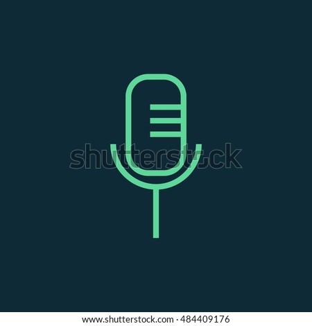 Microphone icon vector, clip art. Also useful as logo, web UI element, symbol, graphic image, silhouette and illustration.
