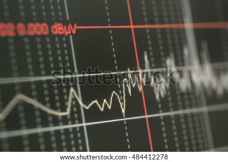 Abstract LCD fragment of electromagnetic compatibility test receiver analysis Royalty-Free Stock Photo #484412278