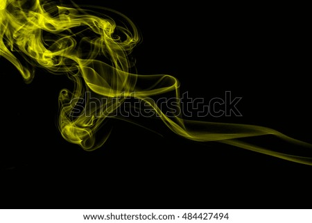 Abstract art. Yellow smoke hookah background. Inhalation. The steam generator. The concept of poison gas.