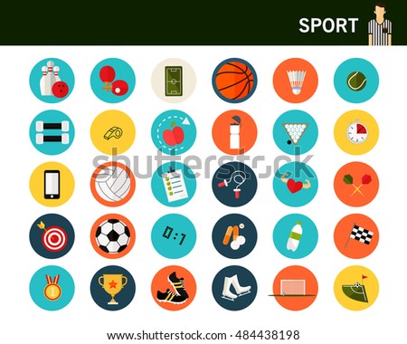 sport concept flat icons.