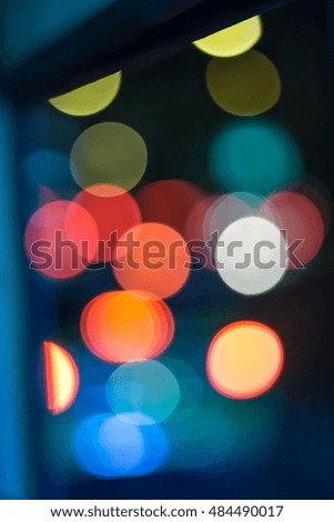 Night city street lights bokeh background and Soft defocused lights