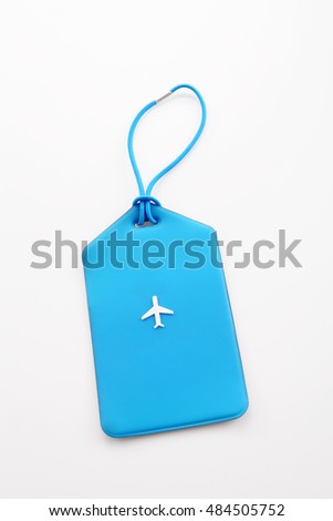 luggage tag on the white background
