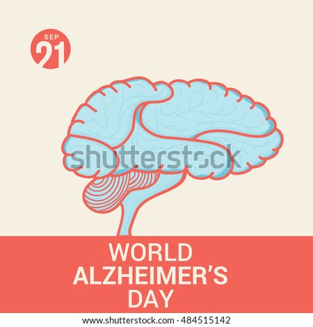 Creative illustration,poster or banner of World Alzheimer's day.
