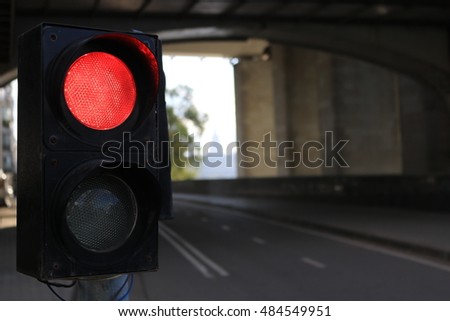 The traffic light on the road