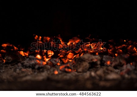 Ember in the fireplace