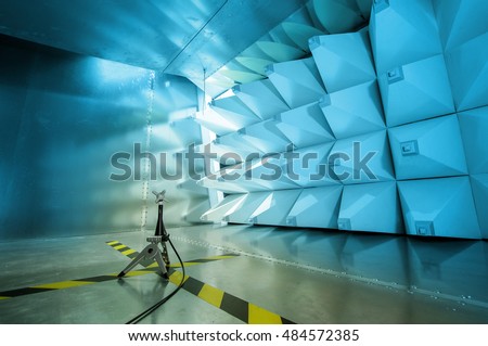 Interior of GTEM cell and probe for electromagnetic compatibility testing Royalty-Free Stock Photo #484572385