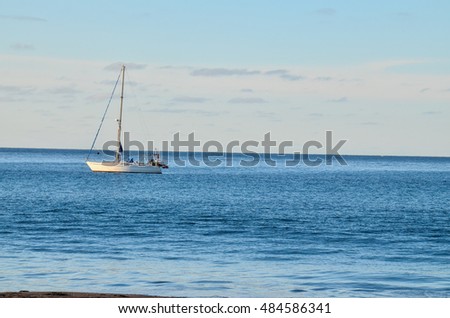 Picture of a Sail Boat in the Ocean