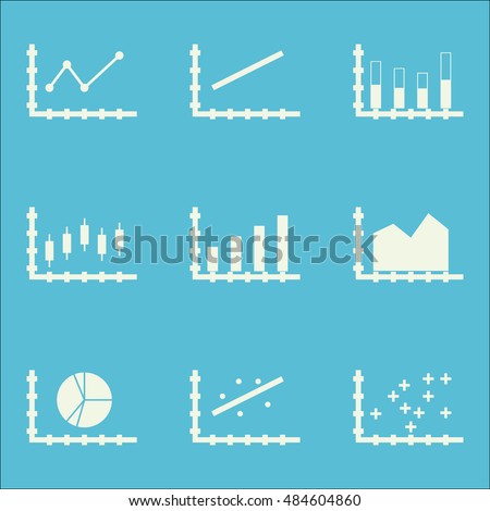Set Of Graphs, Diagrams And Statistics Icons. Premium Quality Symbol Collection. Icons Can Be Used For Web, App And Ui Design. Vector Illustration, EPS10.