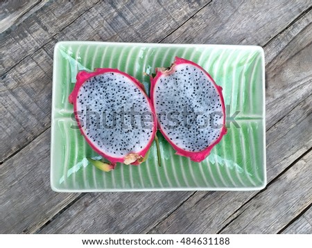 Dragon fruit on a plate.