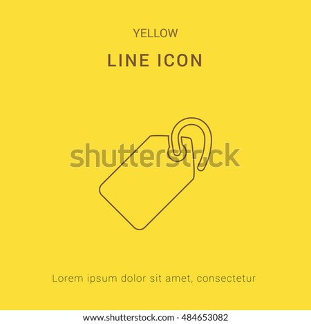 Price Tag Cute yellow thin line icon / logo Design