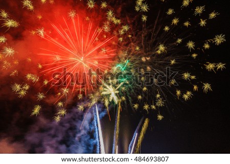fireworks at the beach of salina sicily