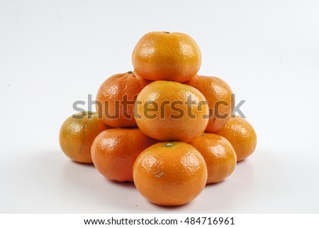 Chinese New Year - Mandarin orange on white background.