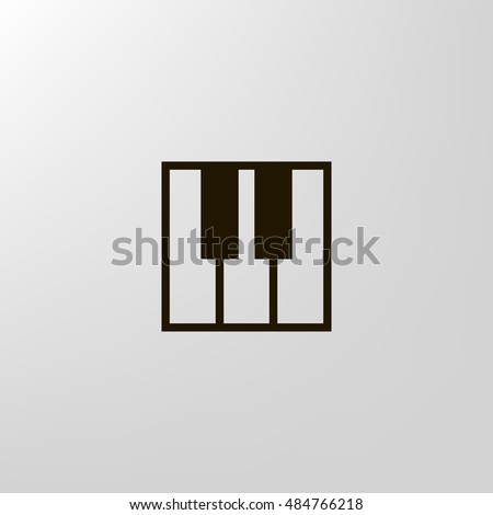 Piano icon vector, clip art. Also useful as logo, web UI element, symbol, graphic image, silhouette and illustration. Compatible with ai, cdr, jpg, png, pdf and eps.