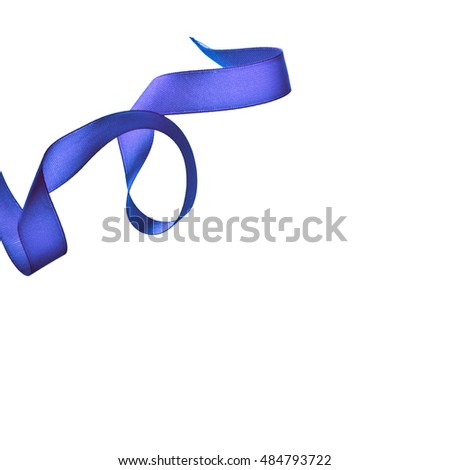 blue ribbon fly and bend isolated on a white background