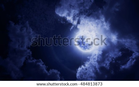 Full Moon with cloud at night