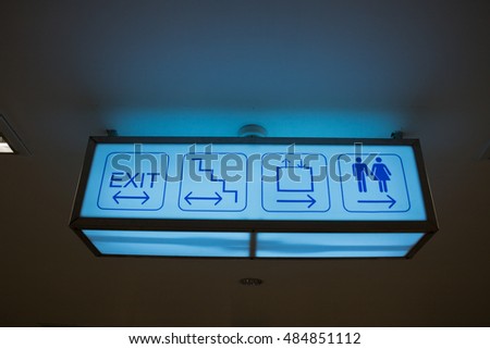 
Blue Light of Bathroom Signs,Exit Sign,Signs elevator,Signs ladder