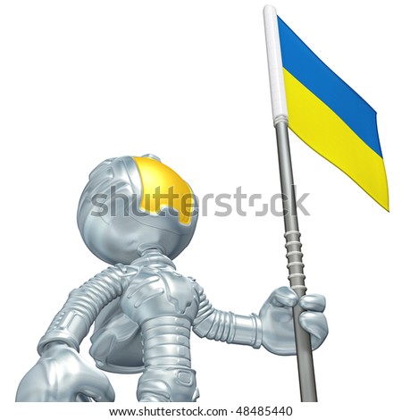 Mini Astronaut With Flag